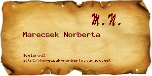 Marecsek Norberta névjegykártya